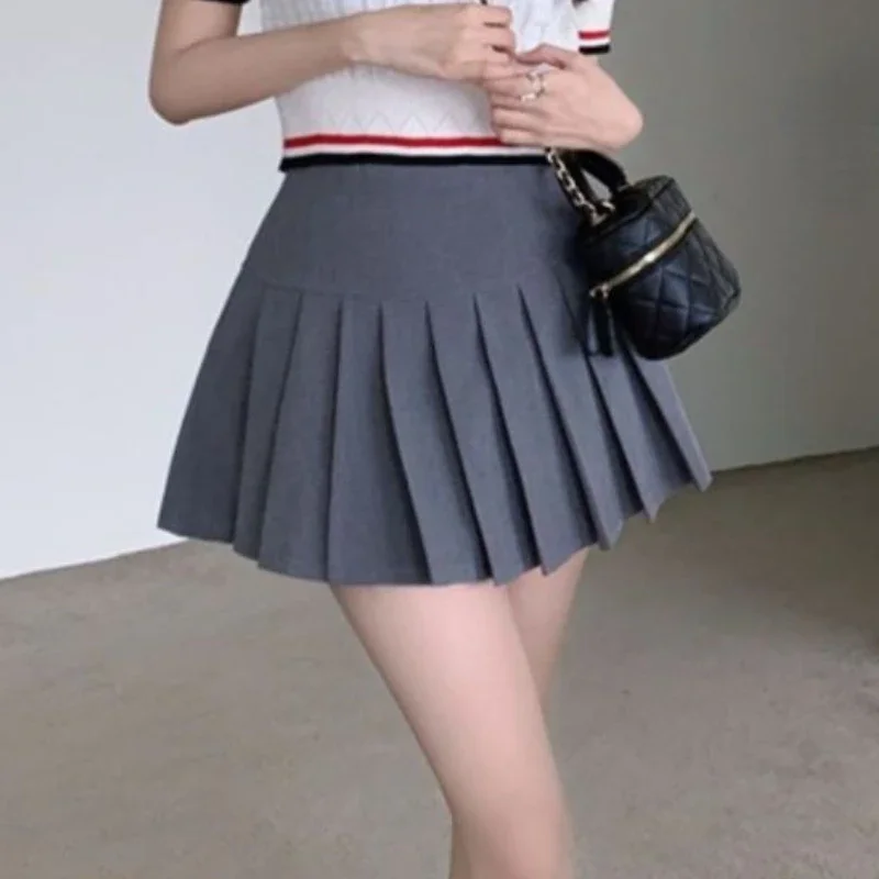 

Pleated Skirts Women Y2k Sexy High Waist Tender Preppy Style Fashion Summer All-match Slit Pure Ulzzang Girls Classic Daily Jupe