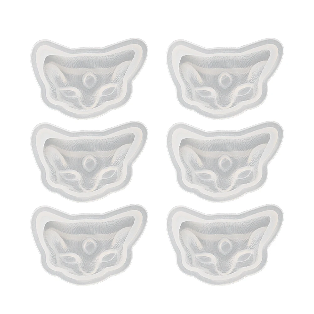 

6pcs Cat Head Epoxy Jewelry Making Silicone DIY Pendant Molds Flexible Durable Reusable Jewelry Accessories Components