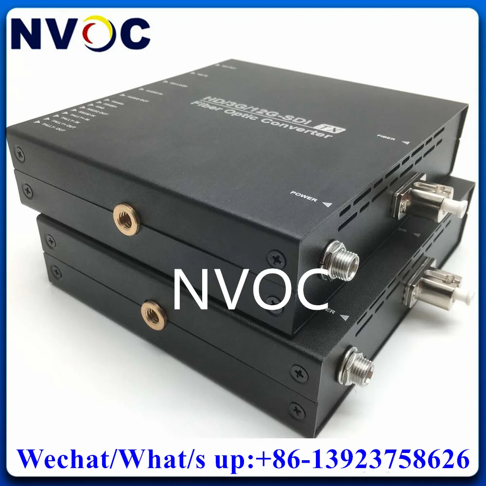 1Ch 12G Bidi SDI Multi Function Video Fiber Transceiver With Loopback/3.5mm Audio/Data/Reclocking For Live/TV Show/Broadcasting