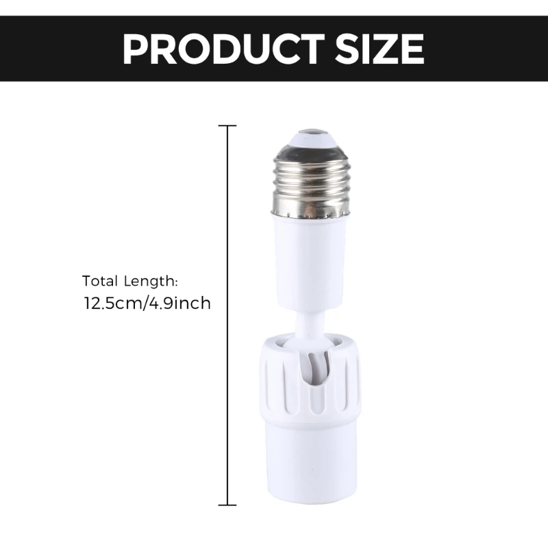 E27 Light Socket Extender หลอดไฟซ็อกเก็ตอะแดปเตอร์ปรับได้ 360 Dropship
