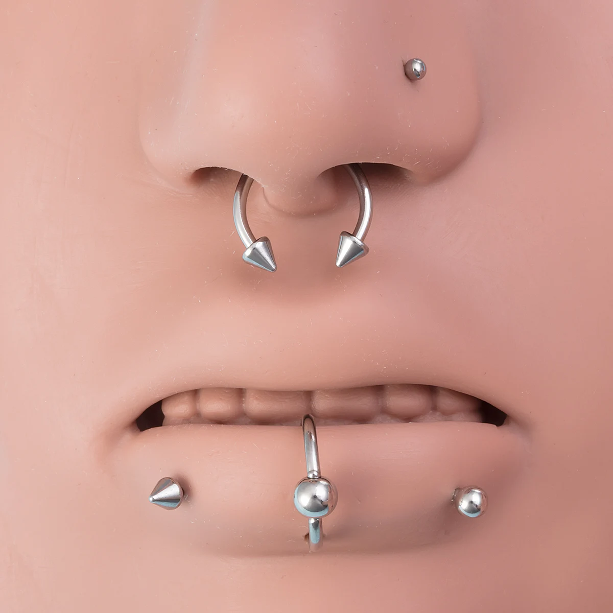 6-12 pièces cerceau nez anneaux Septum Piercing ensemble Cartiliage boucles d'oreilles Tragus Helix acier inoxydable oreille lèvre cerceau Kit bijoux de corps