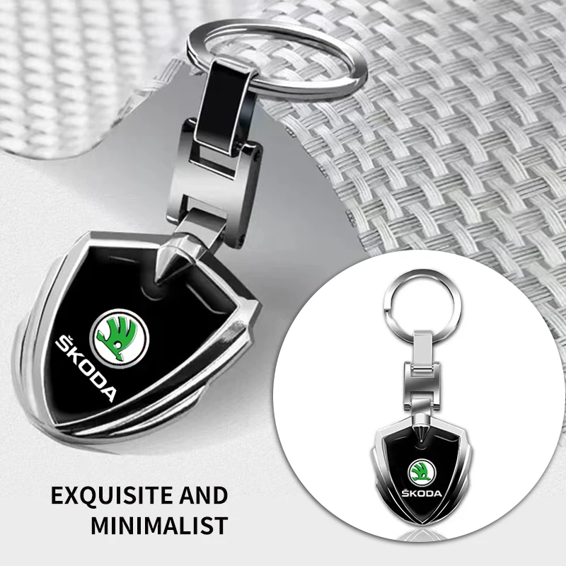 

3D Metal Car Logo Key Rings Keyring Keychain For Skoda Octavia Rapid Kodiaq Karoq Superb Fabia Kamiq VisionS MK1 Car Accessories