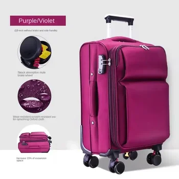 Oxford Stoff gepäck große Kapazität wasserdichte haltbare Trolley Box Herren Business Koffer Erweiterung 20 Zoll Boarding Code Box
