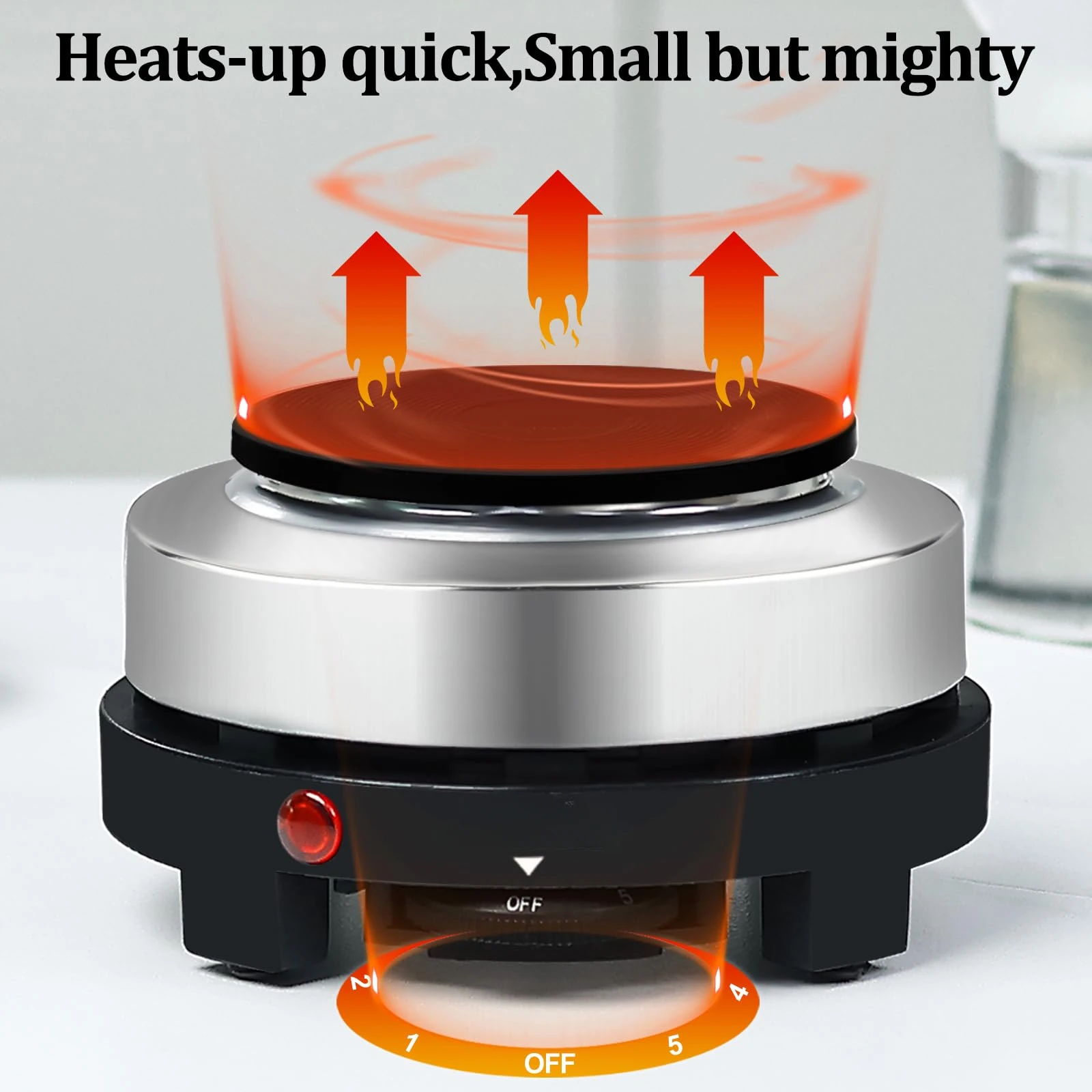 500W Mini Electric Hot Plate for Cooking Stove Portable Travel Heating 5-Speed Electric Burner for Fried Egg Coffee Tea 220V