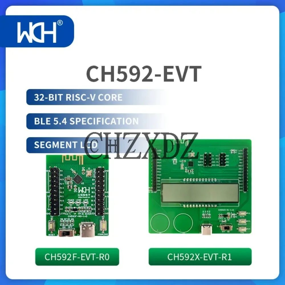 

1/2Pcs/Lot CH592 Evaluation Board Bluetooth Low Energy(BLE) 5.4 USB 2.0 Full-Speed Segment LCD 2.4Ghz RF WCH