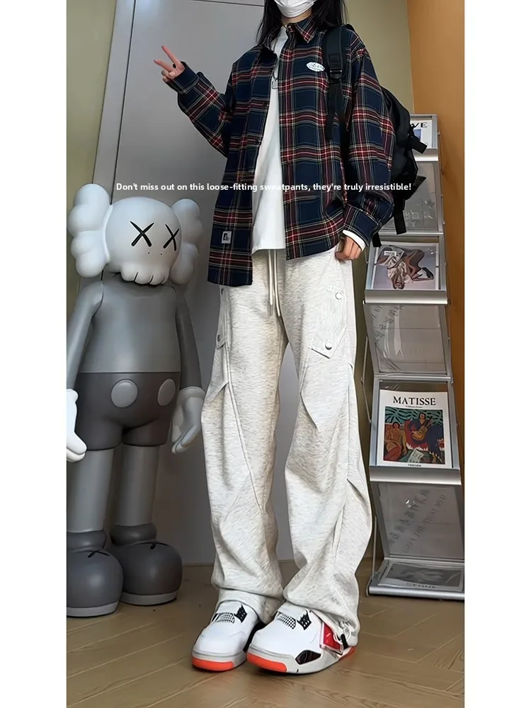 

American Sle ey Casual Sports Pants Men's Autumn Spring Folded Soldier Workwear Trousers Cleanfit Wide Leg Leisure Sport ...