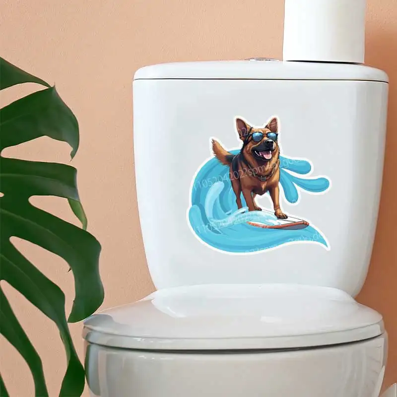 ملصقات لطيفة على شكل كلب لركوب الأمواج لمحبي الحيوانات الأليفة، شارات كمبيوتر محمول ممتعة، ملحقات مالك الكلاب AA78 #5