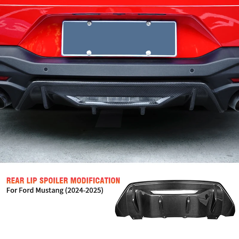 

For Ford Mustang S650 GT 2024-2025 Real Dry Carbon Fiber Rear Lip Spoiler Trim Body Kit Exterior Modification Accessories