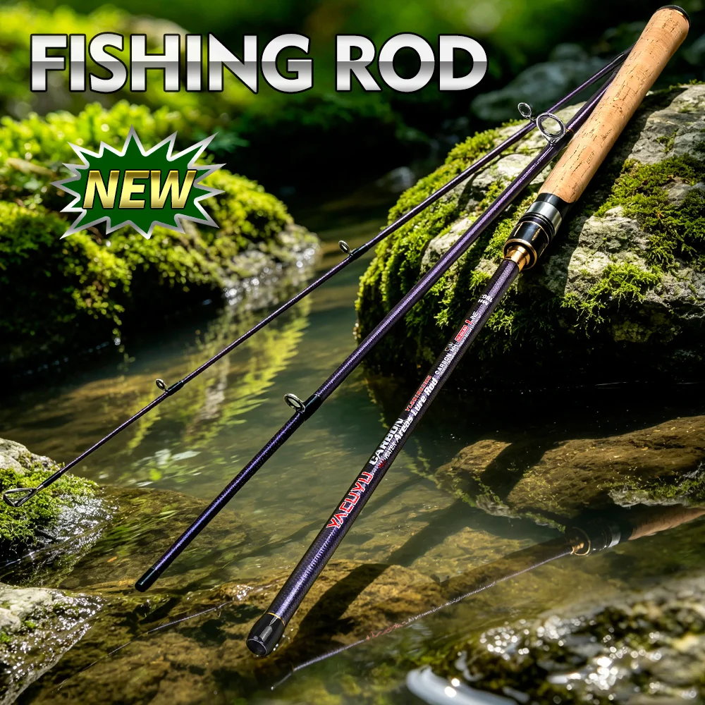 Proberos 3-Piece Rods Carbon Fiber Boat Fishing Rod Spinning 1.68m/1.8m/1.98m/2.1m/2.4m/2.7m Spining&Casting Bass Fishing Rod