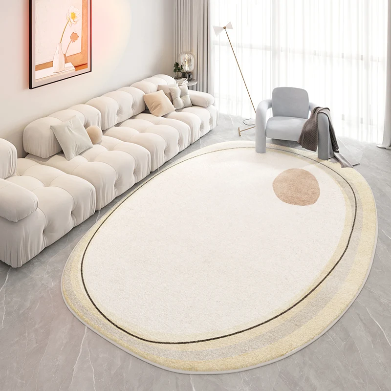 Living Room Irregular Light Luxury High-end Carpets Cream Style Sofa Coffee Table Dirt Resistant Rugs Bedroom White Soft Carpet