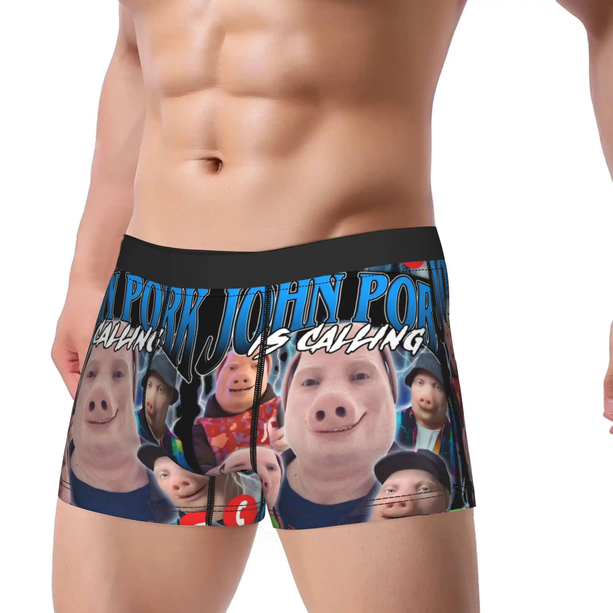 

Men's John Pork Vintage Underwear Novelty Boxer Briefs Shorts Panties Homme Breathable Underpants M-XXL