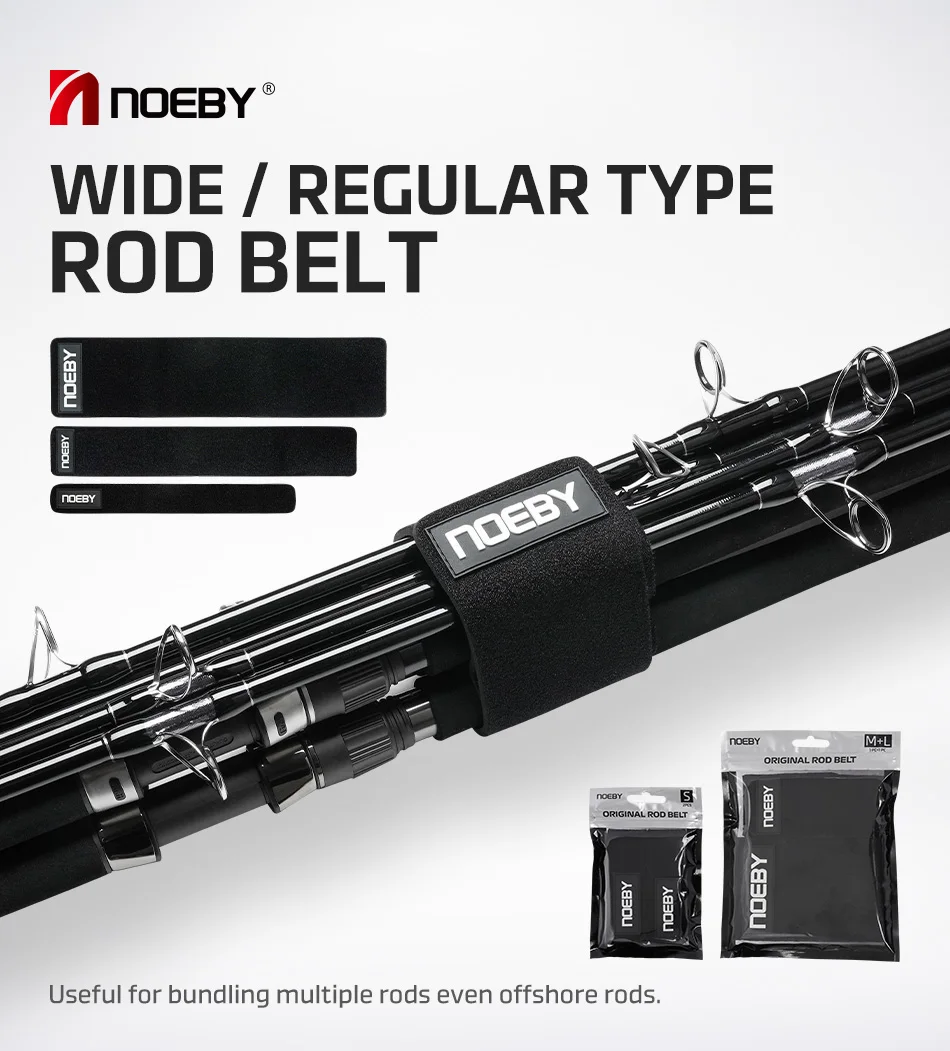 Noeby Angelruten-Wickelgurt mit Klettverschluss, super robustes Neopren-Schutzband für mehrere Ruten und sichere Befestigung von Rollen – Detail 1