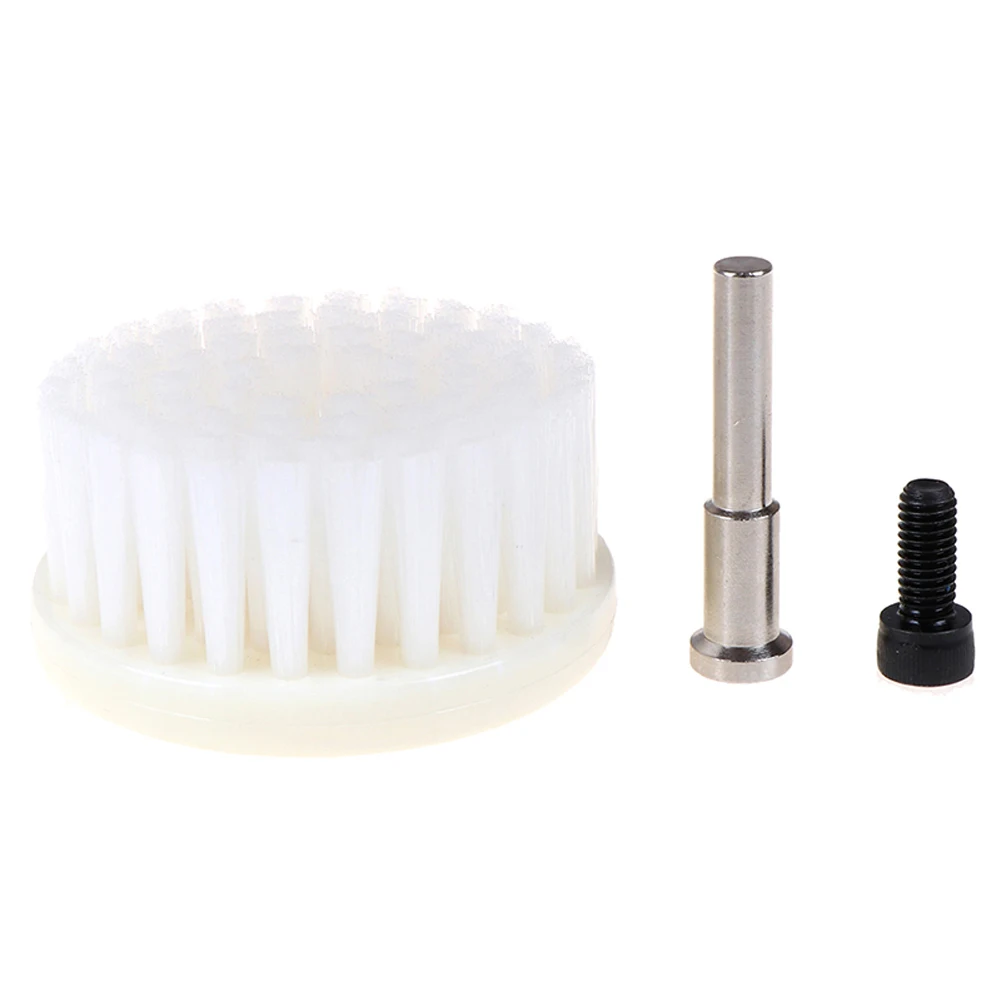 Alta qualidade broca macia alimentado escova cabeça, metal branco, 6mm haste diâmetro, limpeza interior do carro para tapete, 1 pc