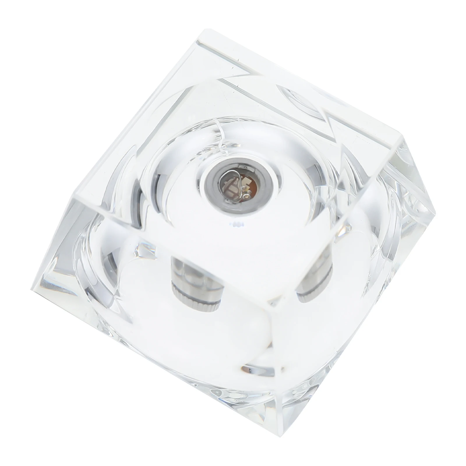 

Glowing Crystal Ball Base Transparent Lighting Holder Glass Material Square Rack Home Decor Display Pedestal
