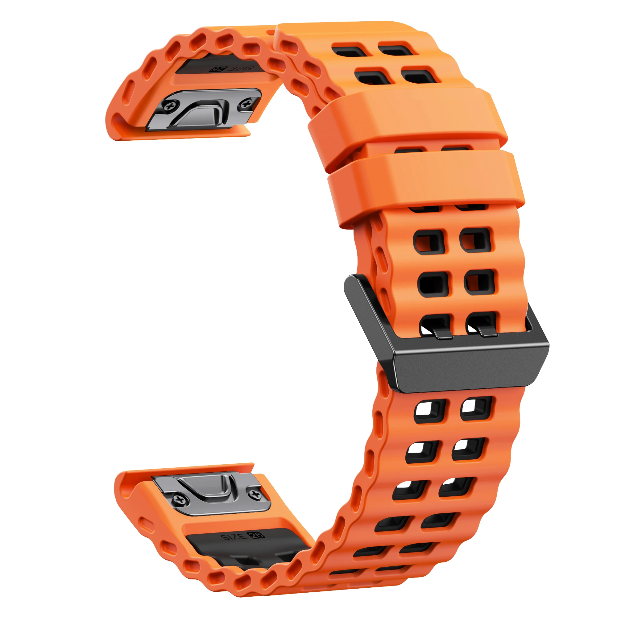 Marine Zweifarbiges Schnellverschluss-Silikon-Uhrenarmband mit 316SS-Schnalle für Garmin Fenix 5-8, Tactix, Epix Pro, Instinct – Detail 11