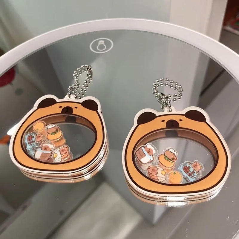 Capybara-Porte-clés pendentif à bascule en acrylique, joli modèle de couple, beau cadeau pour de bons amis