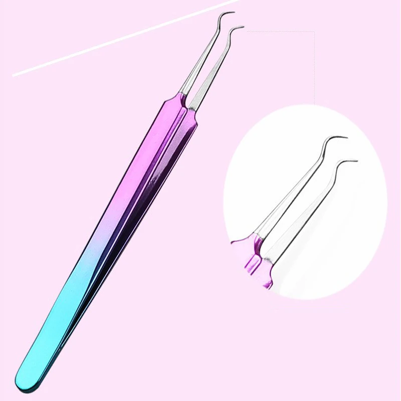 Stainless steel pull acne oblique mouth cell clip straight mouth acne curved mouth needle to remove fat particles blackhead need