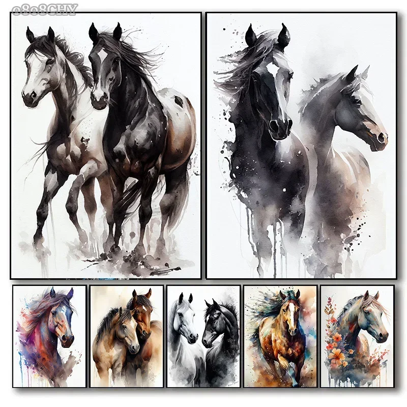 Horse Watercolor Ca…