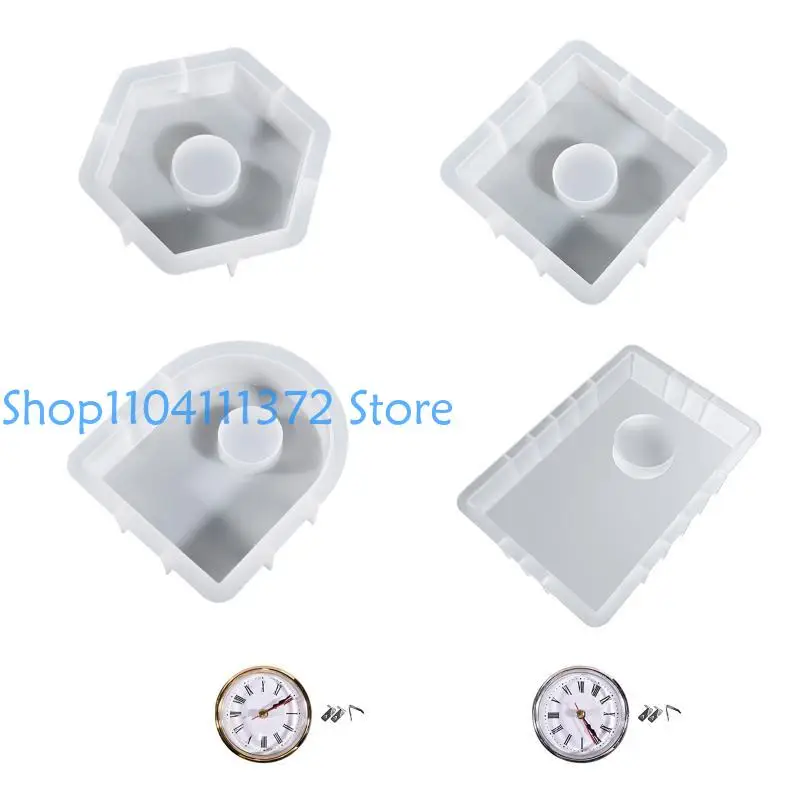 P9FE Bookend Tischuhr Harzform hexagonal quadratische ovale rechteckige Silikonform zur Konservierung von Blumen DIY – Detail 1