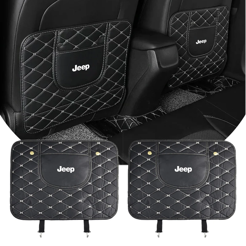 

Car Anti-kick Pad Interior Pu Leather Auto Seat Back Protector Pads Anti Scratch For Jeep Gladiator Grand Cherokee Compass JK