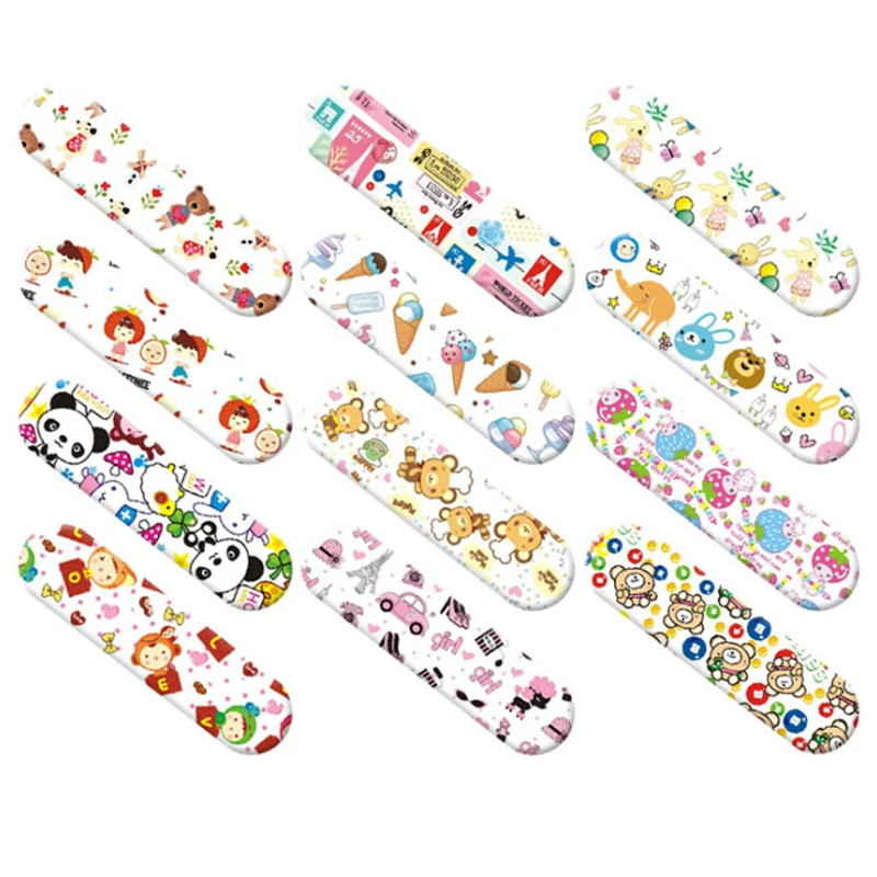 

120Pcs For Kids Children Waterproof Breathable Cute Cartoon Band Aid Hemostasis Adhesive Bandages First Aid Emergency Kit