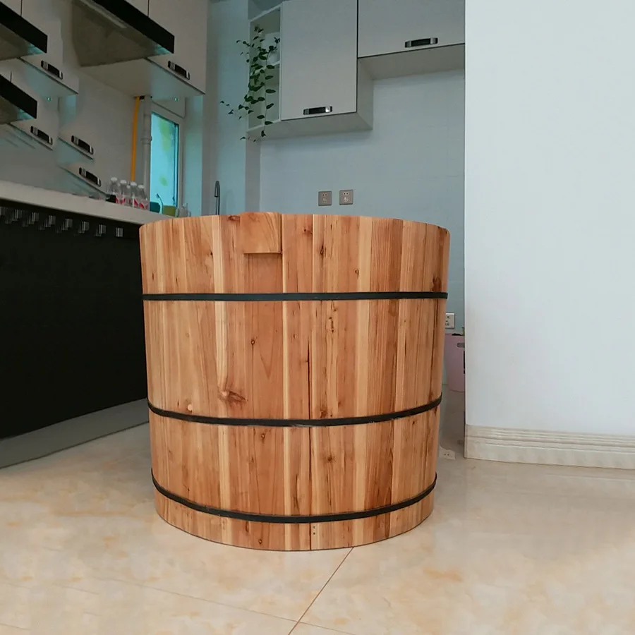 Multifunctional Wooden Bathtubs for Adults Full Body Bath Simple Household Bathtub Chinese Solid Wood Bathtub for Bathroom B