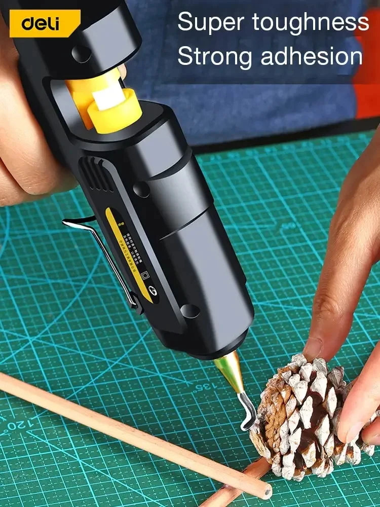 Deli 20W High Temp Heater Melt Hot Glue Gun DIY Repair Tool Heat Mini Gun With Glue Sticks Heat Hot Melt Glue Gun