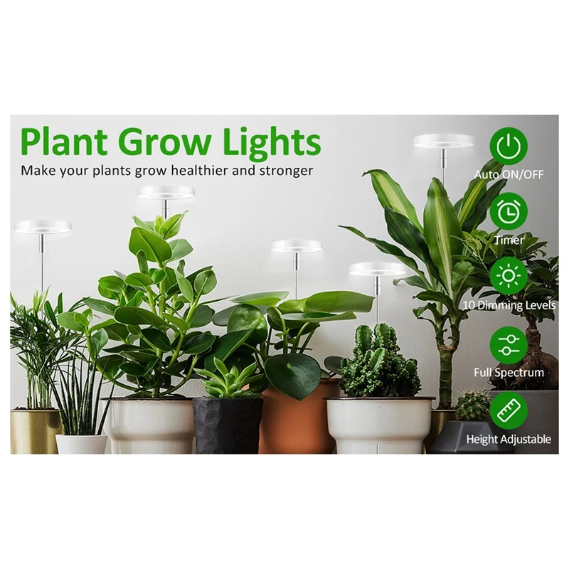 A74E-Grow Light, Spectrum LED Plant Light For Indoor Plants, Height Adjustable Grow Light For Flowers & Bonsai Plant Growth