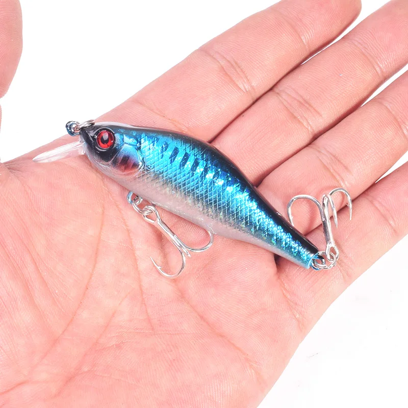 1 adet yüzer Minnow Jerkbait balıkçılık Lures yerçekimi denge sistemi Wobblers sert Crankbaits yavaş dalış Pesca bas Pike Swimbait