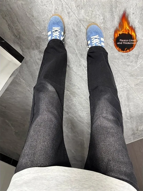 

Джинсы Bla adient Cleanfit, мужские зимние джинсы прямого кроя, американские свободные брюки прямого кроя, длинные брюки