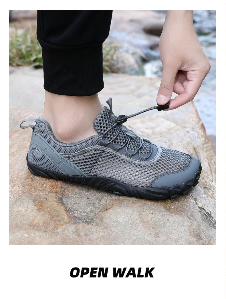 Sommerliche Flusslauf-Schuhe, atmungsaktive, lässige Sportschuhe aus Mesh für Herren, ausgehöhlte Mesh-Outdoor-Bergsteiger- und Wanderschuhe – Detail 16