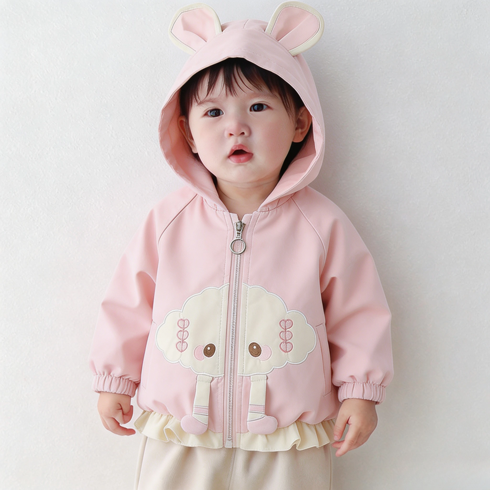 2026 Spring Autumn Spring New Jacket Baby Girl Sweet Korean Loose Designable Nice Trench Coat Trendy