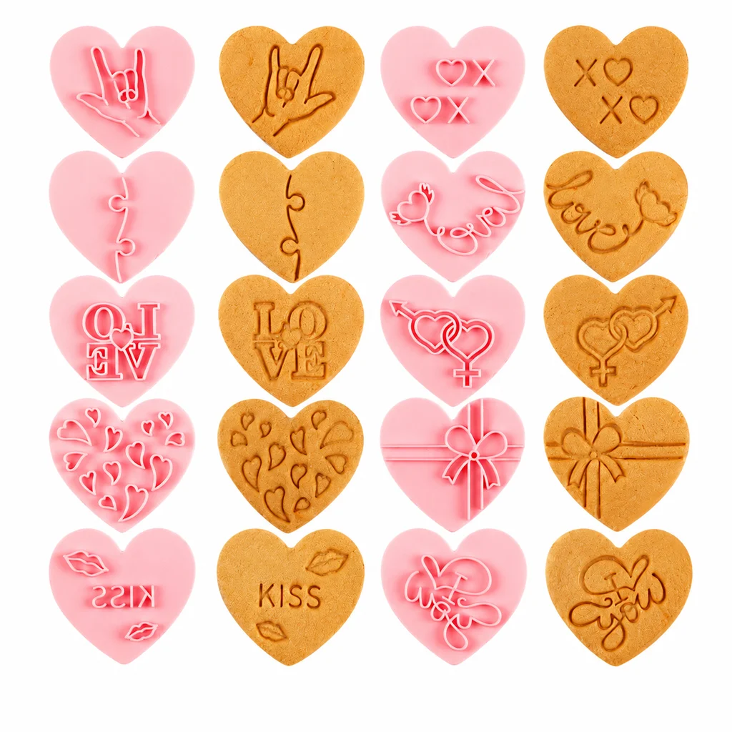 Heart Shape 10pcs Baking Mold Set Cookie Cutter Dessert Decorating Tool Cake Pastry DIY Kitchen Accessories