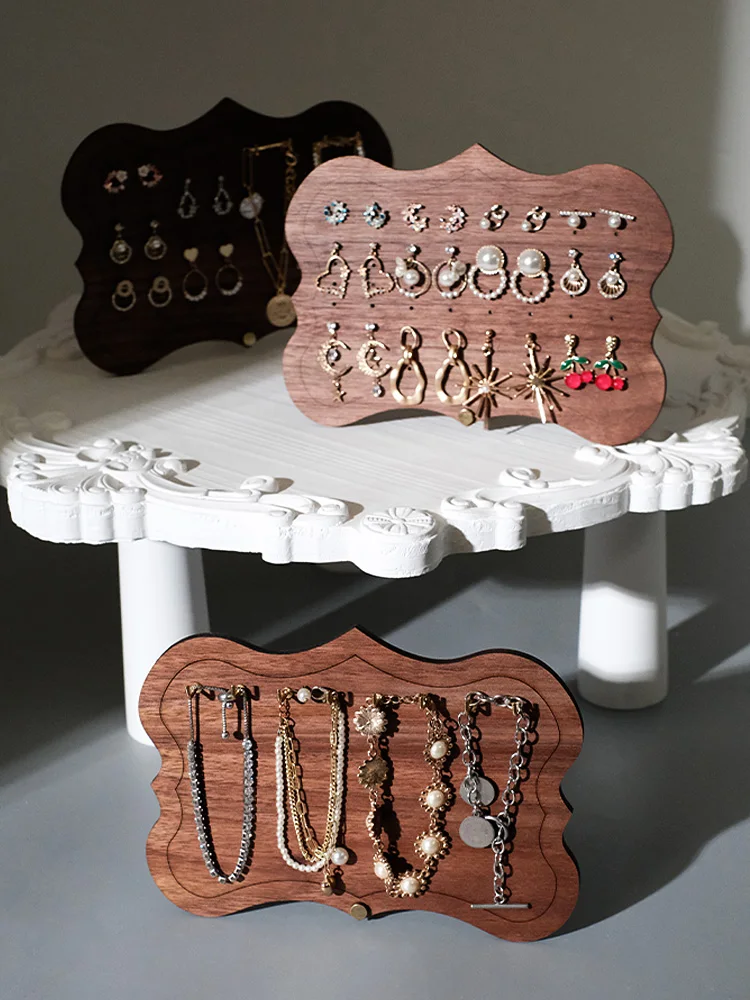 

Vinatge Style Jewelry Display Stand Wood Stud Earrings/Bracelets Holder Bedroom Dresser Table Organizer Shooting Props