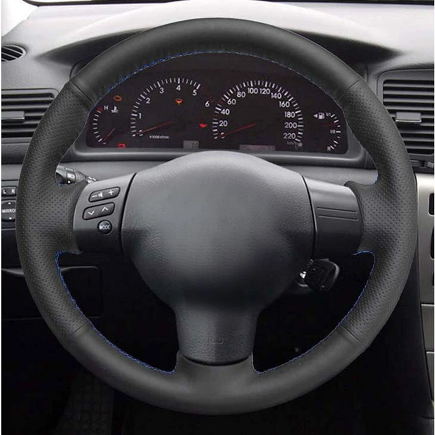 DIY Black PU Artificial Leather Car Steering Wheel Cover for Toyota Corolla 2004-2006 Caldina 2002-2007 RAV4 (US) 2005