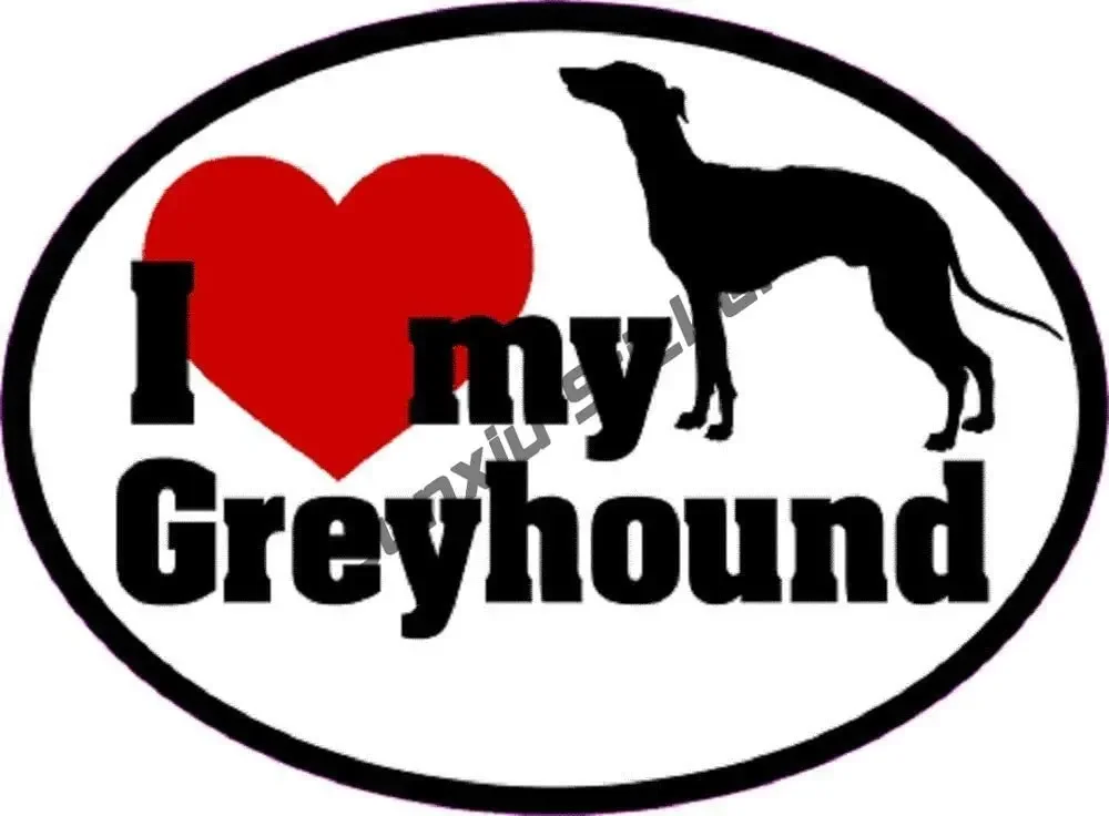 Cute British Greyhound Sticker Sitting Greyhound Vinyl Decal Dog Breed Sticker for Car Window Laptop Trucks Cartoon Accessories