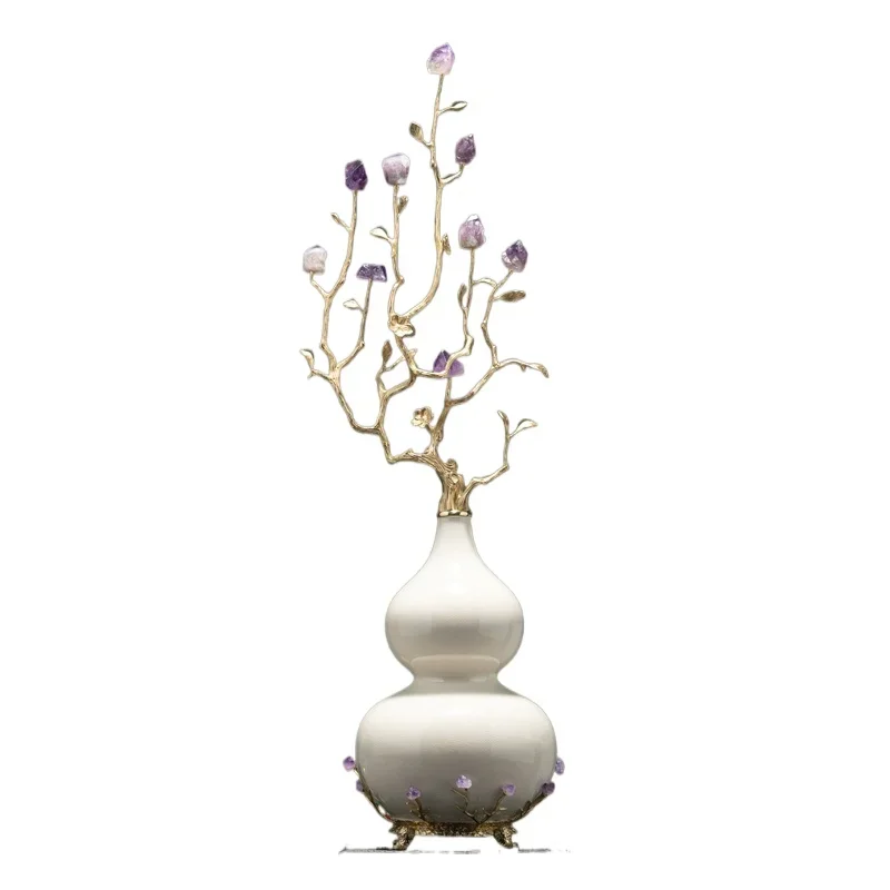 Amethyst fortune tree lucky copper gourd ornament