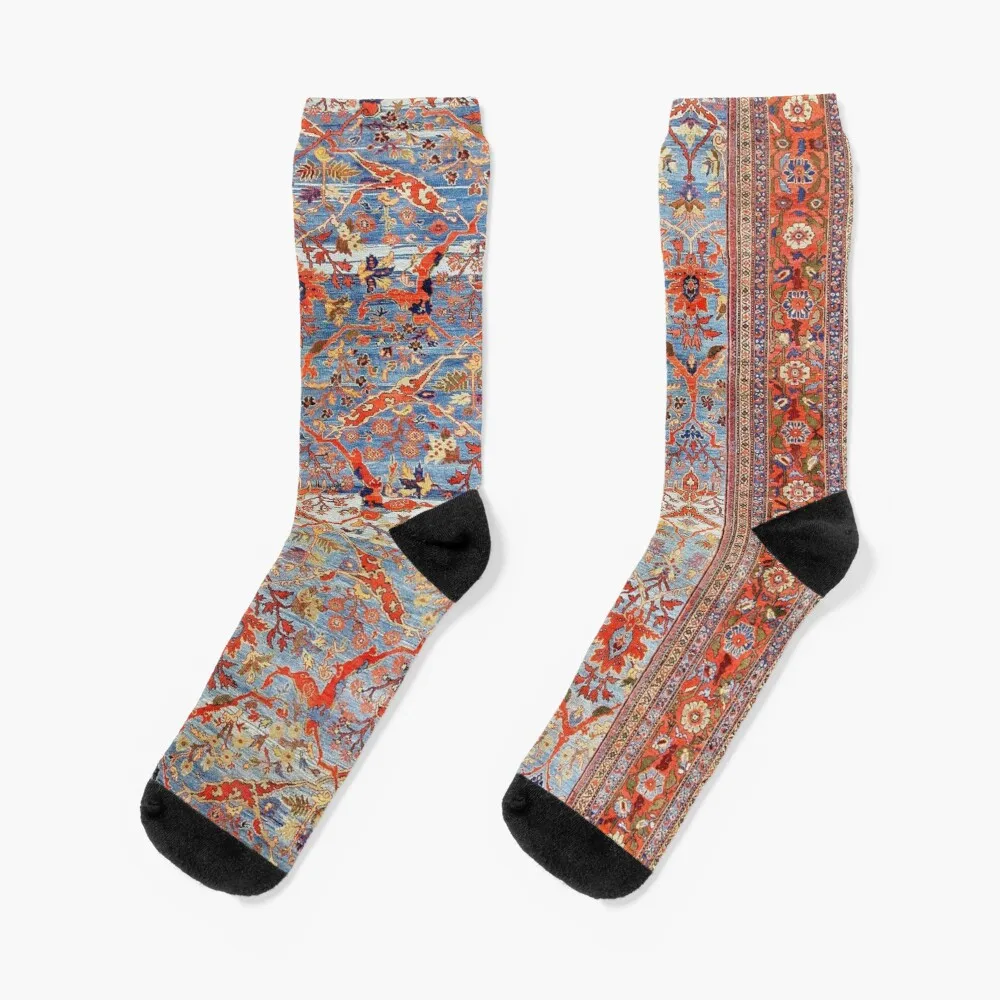 Sultanabad Antique Persian Rug Print Socks Socks Man Sport Warm Socks Men