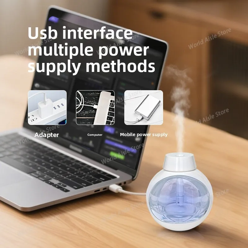 USB Mini Humidifier Colorful Ambient Light Home Small Desktop Office Aromatherapy Humidifier Compact and Portable