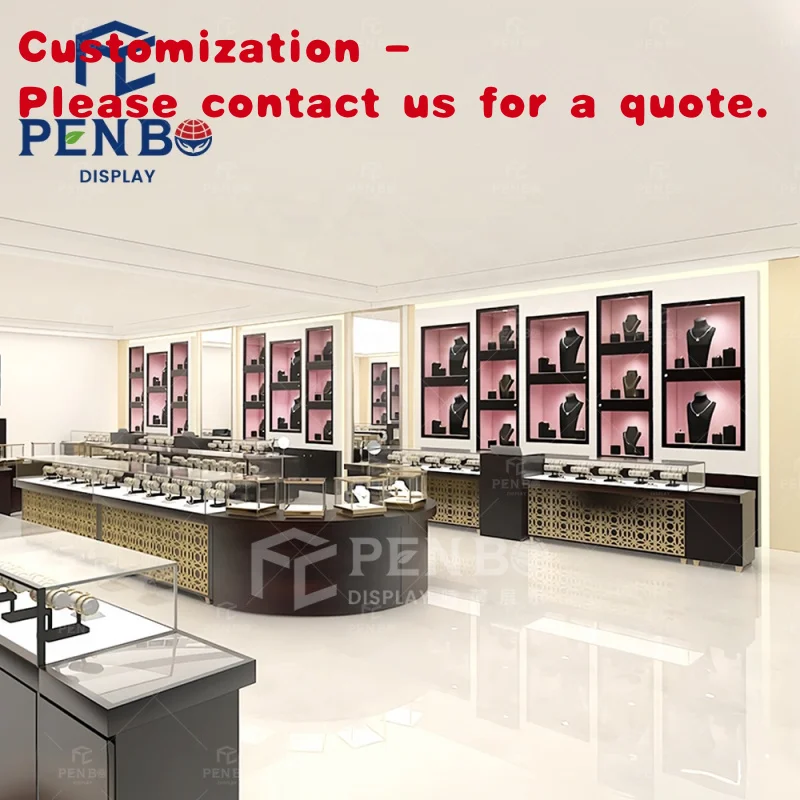 

custom.Customized Dubai Mall Wrist Watches Jewelry Showcase Wall Cabinet Luxurious 3D Interior Design Ideas Jewellery Shops