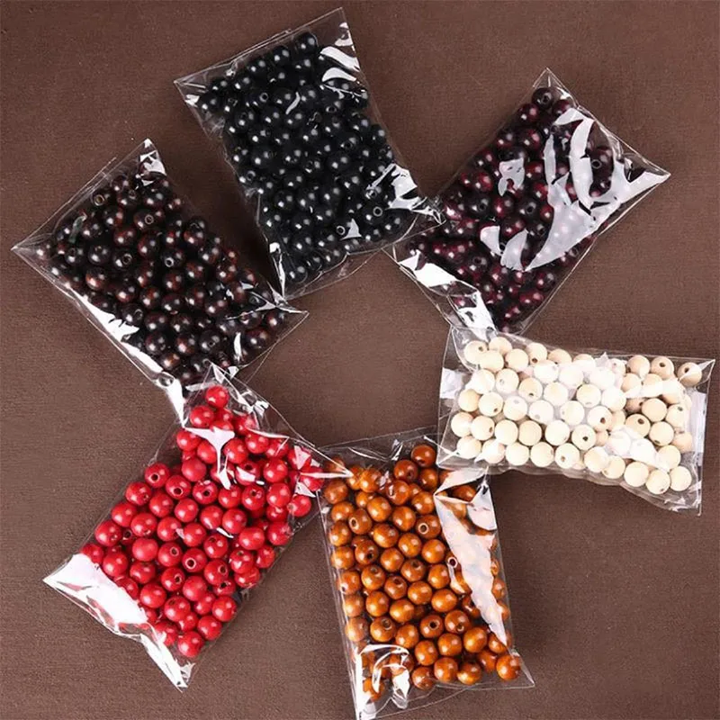 

8-500pcs Wood Beads Spacer Loose Wooden Craft Beads 4-20mm Brown red black coffee Wood Beads For Necklace Bracelet Craft Making