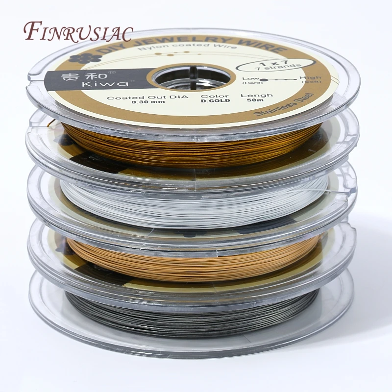 50 Meter/Rolle 0,3/0,38 mm nylonbeschichteter Edelstahldraht, Schmuckdraht, Perldraht für DIY Armband- und Halskettenherstellung, Bastelschnur – Detail 14