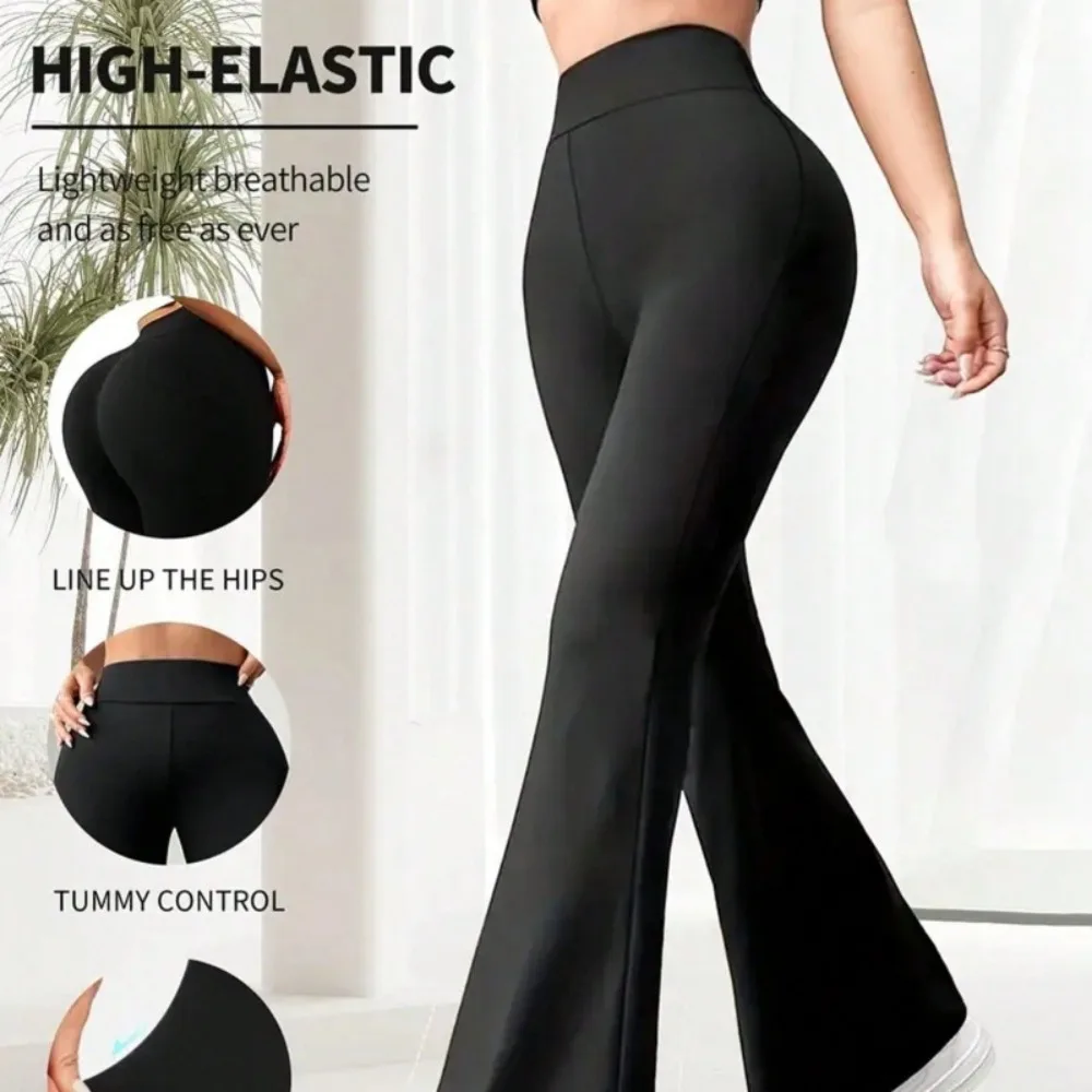Women Thin High Waist Straight Wide Leg Design Outdoor Running Fitness Loose Sports Pants Casual Daily Streetwear Chic