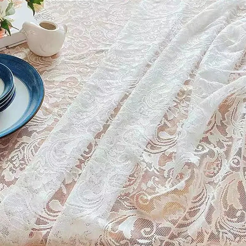 Romantic French Lace Tablecloth Rectangular Dining Table Cloth Art Coffee Table Home Decoration Tablecloth Photo Cover Cloth