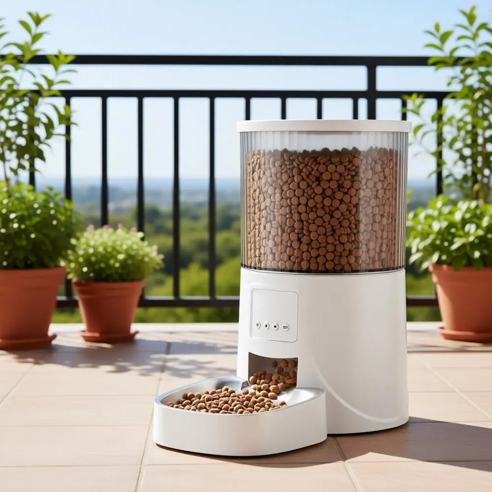 

Автоматическая кормушка для кошек и маленьких/средних собак на 4 л с таймером, программируемая на 1-6 приемов пищи, с двойным питанием и контейнером из нержавеющей стали