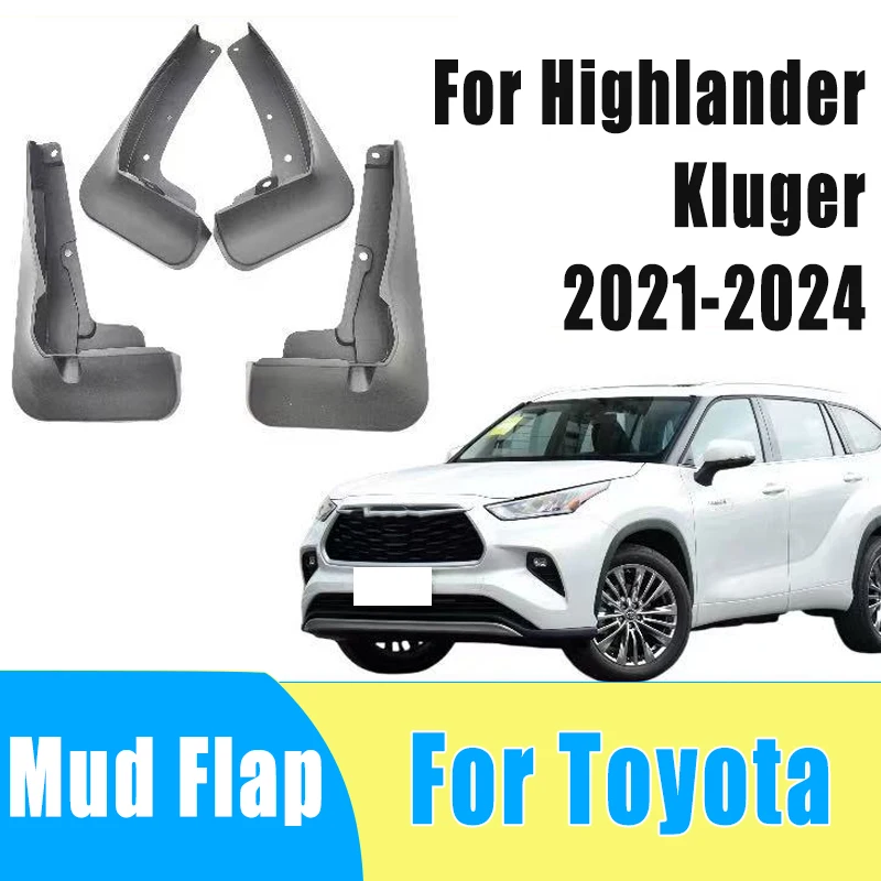 

4pcs Auto Mudguard Waterproof Prevent Mud Splashing Car Mud Flap Fender Trim Accessory For Toyota Highlander Kluger 2021-2024