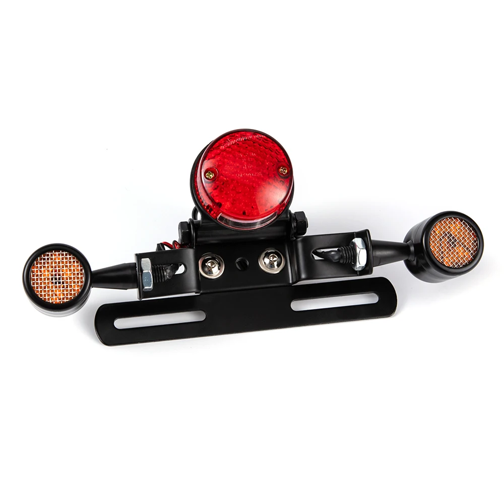 

Universal LED Motorcycle License Plate Light Frame Holder Tail Rear Turn Signal Light Bracket Mount Accessory For Harley Honda