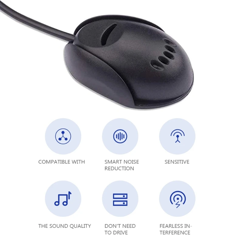 Car Microphone 3.5mm Mic for Car Vehicle Bluetooth-compatible Adhesive Stereo Radio GPS External Microphone