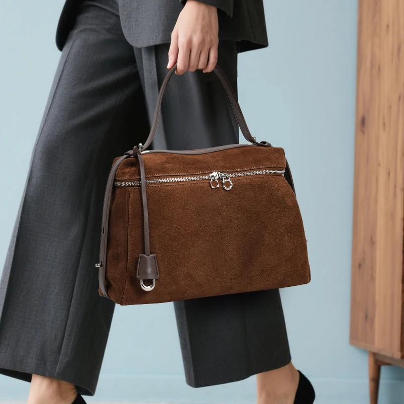 Aidanni 2026 New Suede Tote Bag, High-end Handbag, Single Shoulder & Crossbody Large Capacity Laptop Bag for Women