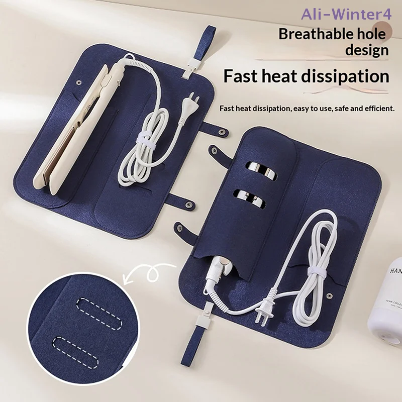 Bolsa de Almacenamiento para Rizador de Pelo {MX}, Organizador de Plancha de Pelo Portátil de Fieltro para Viajes, Alfombrilla Aislante para Rizador de Pelo, Funda Protectora